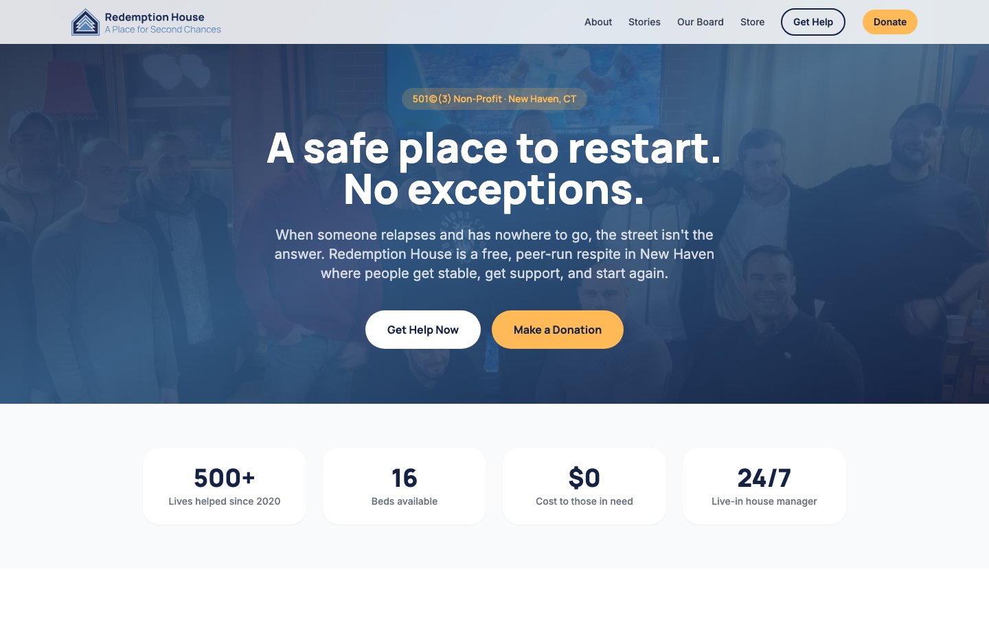 Redemption House website